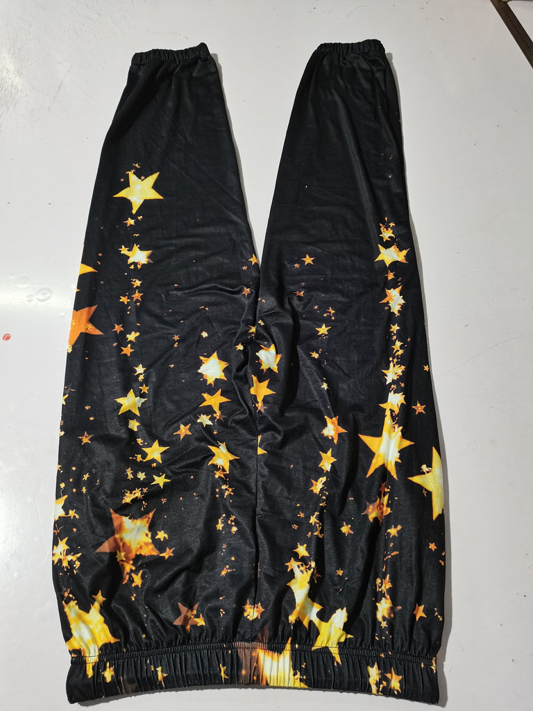 Star Print Drawstring Pants, Casual High Waist Jogger Pants, Women's Clothing