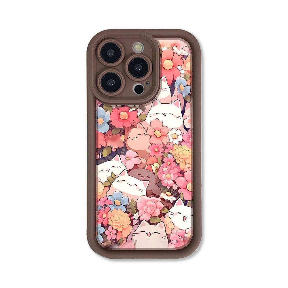 Frosted Advanced Full Screen Cat Flower Phone Case
