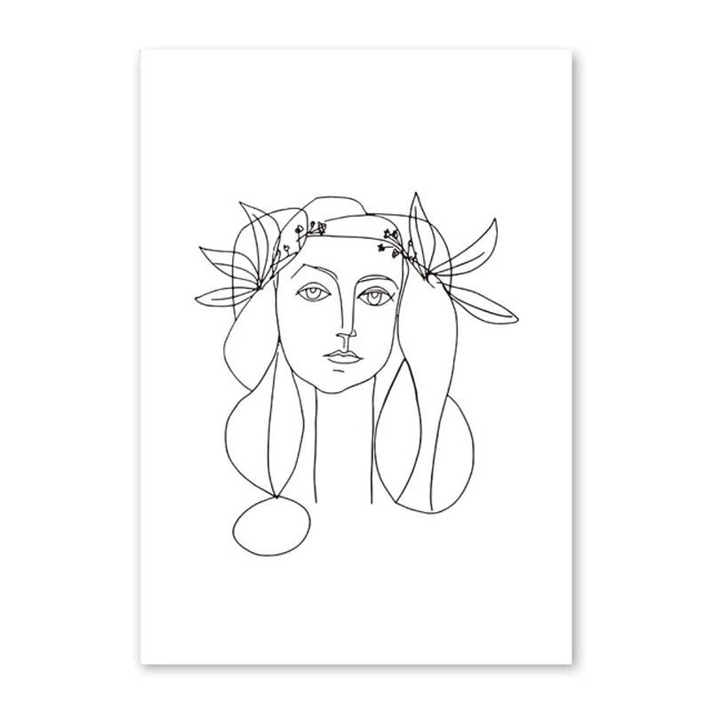 Creative Line Art Character Living Room Decoration Painting Simple Modern Frameless