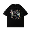 Hip Hop Retro Cartoon Printed Short Sleeve Men
