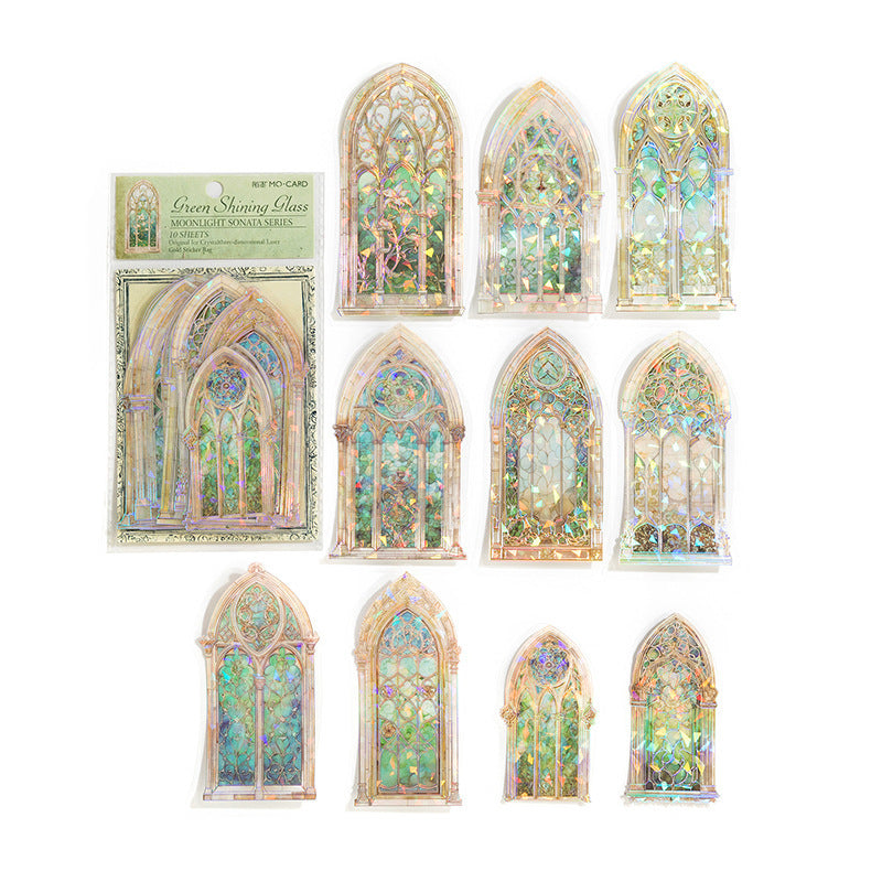 Mocard PET Laser Gold Sticker Package Stickers For Journals 6 Models
