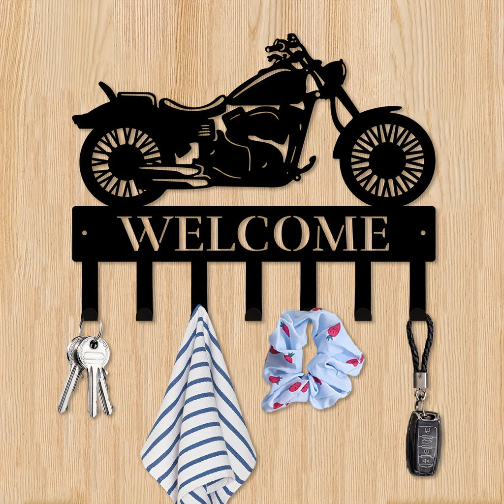 1pc Motorcycle Biker Sign, Great Motocross Sign For Garage Home Decor Metal Coat Hooks For Wall, Metal Wall Art For Entryway Coat Rack, Wall Mounted Coat Racks Hooks