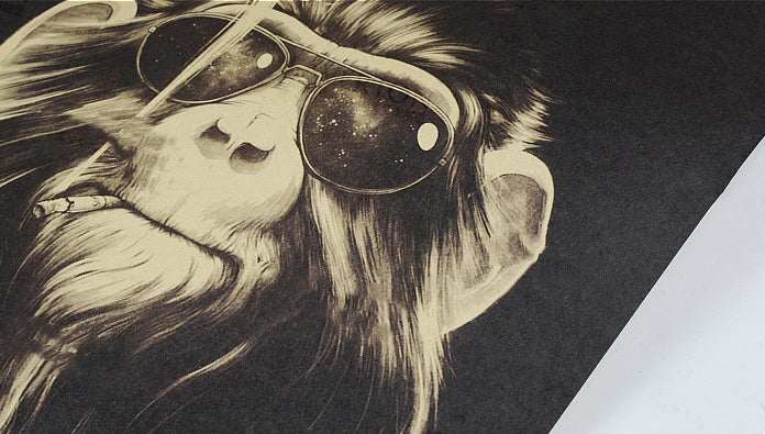 Smoking OrangutanNostalgic RetroMovie Kraft Poster