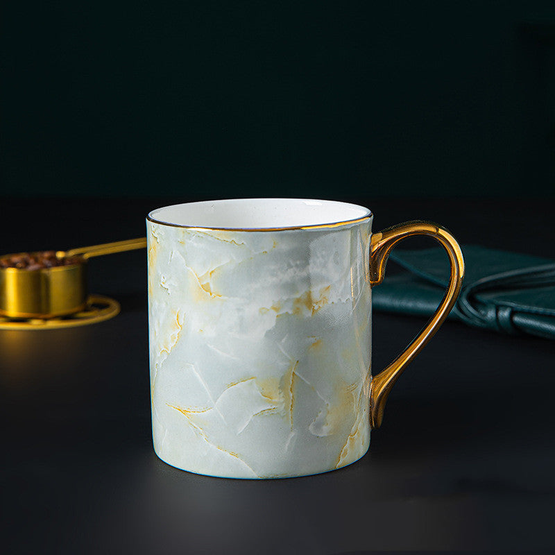 Ceramic Water Cup Large Capacity Spoon With Lid Gift Couple Cups