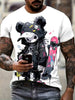 Men's Skateboard Bear Graphic Tee - Breathable Cotton, Crew Neck, Short Sleeve - Perfect for Summer & All-Season Wear