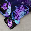 Sun and Moon Comforter Set, Butterfly and Star Bedding Set, 3D Printed Bohemian Gothic Duvet with 2 Pillowcases