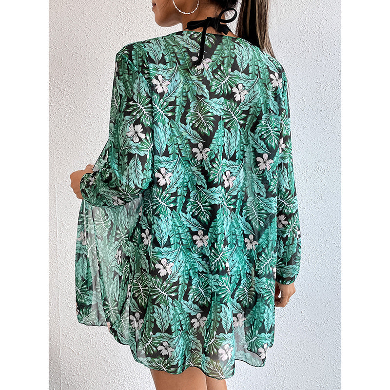 New Style Swimsuit Three Piece Printed Sunscreen