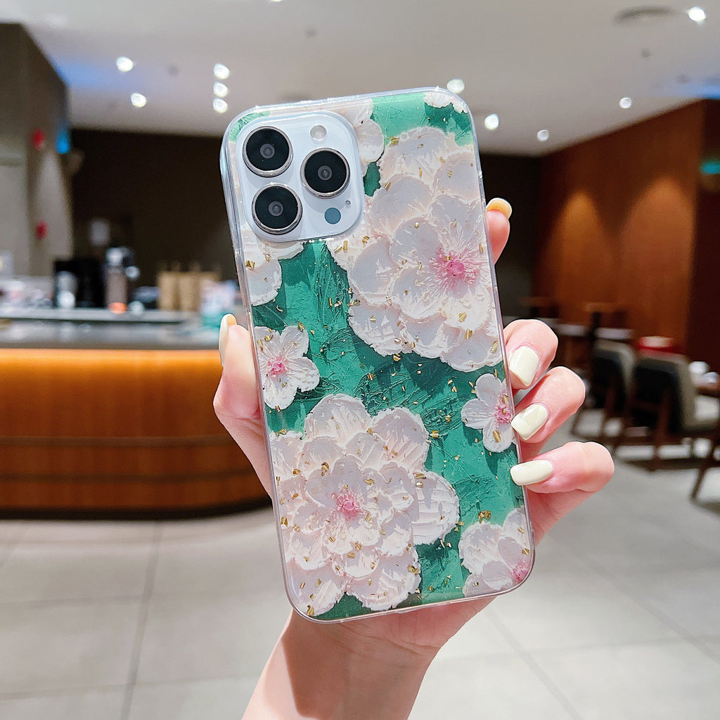 Oil Painting Art Flower Epoxy Soft Phone Case