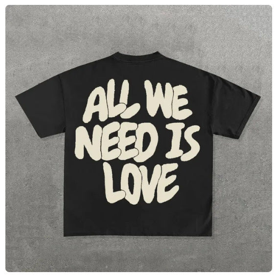 Hip Hop Pattern Printed T-shirt Large Profile Gothic Top
