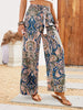 Vibrant Paisley Print Wide Leg Boho Pants - Women's Loose Fit Tassel Tied Spring & Summer Pants - Comfortable, Flowy, and Stylish Clothing for Women