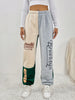 Women's Fashion Joggers, Polyester Blend, Warm Sweatpants, Casual Style with Letter Print, Autumn/Winter Collection, with Pockets, Adult Size, Knit Fabric