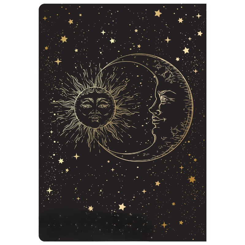 1pc Celestial Sun, Moon and Stars Notebook - 6x8.5 Inch, 200 Pages, Lined Journal with Uncoated Paper, Plain Ruling, Flatbed Design