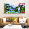 1PC Unframed Canvas Painting, Waterfall Sunset Landscape Canvas, Natural Ccenery Wall Art Poster, Bohemia Art Canvas, Birds/Fish/Flowers Wall Art Picture, Frameless Canvas