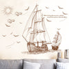 Sailboat Wall Stickers Living Room Television Background Wall Decorative Bedroom Children's Room Bedroom Wall Sticker Paper Stickers