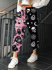 Skull Print Fitted Bottom Joggers - Casual Sporty Pants For Spring & Summer - Women's Clothing - Soft & Breathable Fabric - Perfect for Active Women - Ideal Gift for Fashionable Teens