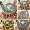 1pc Boho Round Tablecloth 60 Inch, Bohemian Circle Table Cloth, Stain Resistance, Water Repellent And Wrinkle-Free, Colorful Table Cover Decor For Home Kitchen Dining Party Patio Indoor And Outdoor Use