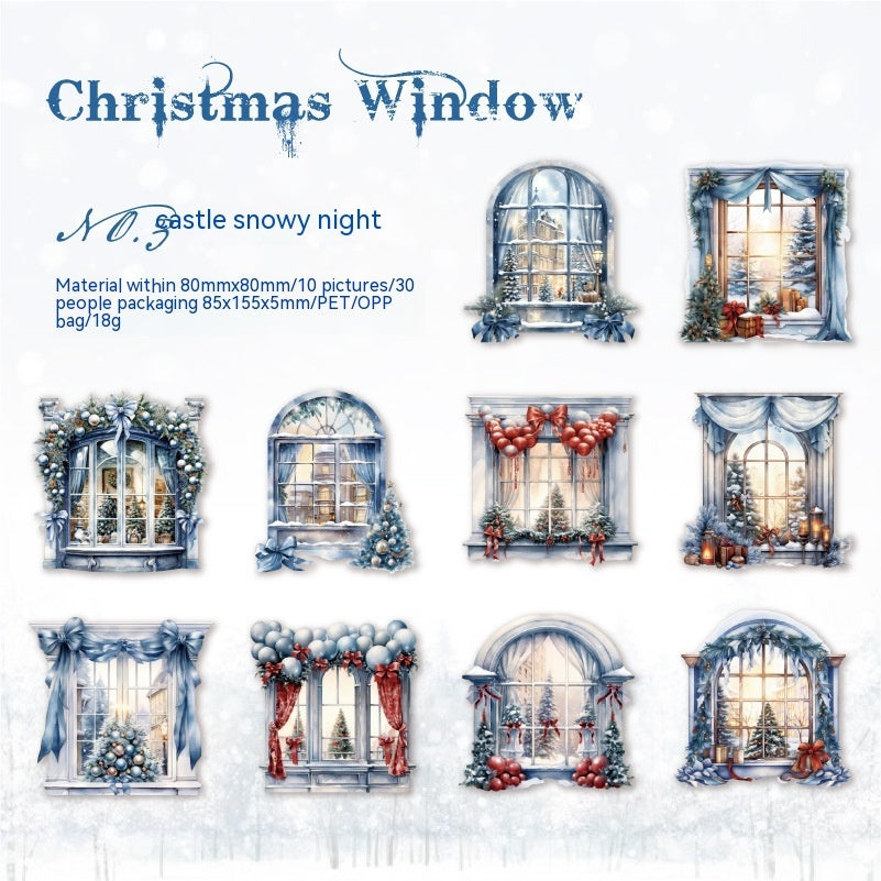 Sticker Package Christmas Window Series Retro Christmas Journal Decoration