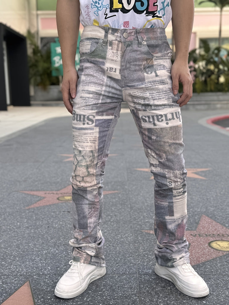 Men's Fashion Stretch Jeans, Fashion Digital Printing