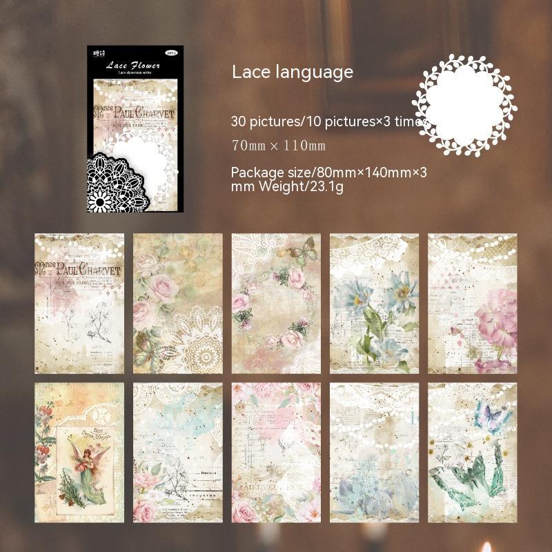 Retro Artistic Romantic Hollow Lace Journal Decoration Collage