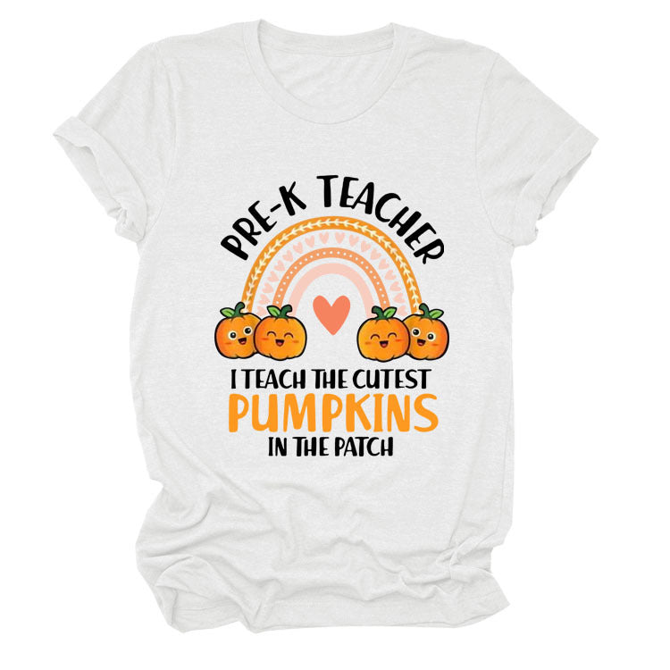 Pumpkin Love Rainbow Halloween Short Sleeve T-Shirt