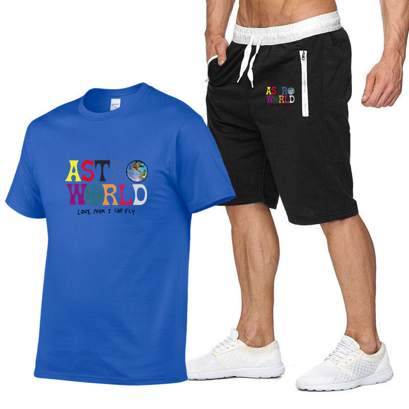 Cotton T-shirt fashion print short sleeve