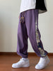 Men's Stylish Comfy Bears Embroidery Pattern Pants With Pockets, Casual Breathable Drawstring Loose Joggers For Outdoor Activities