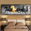 1pc Golden Canvas Painting, Stunning Six Running Horses Wall Art for Home Decor, Room Decor, and Bedroom Decor, Perfect for Animal Lovers and Art Enthusiasts