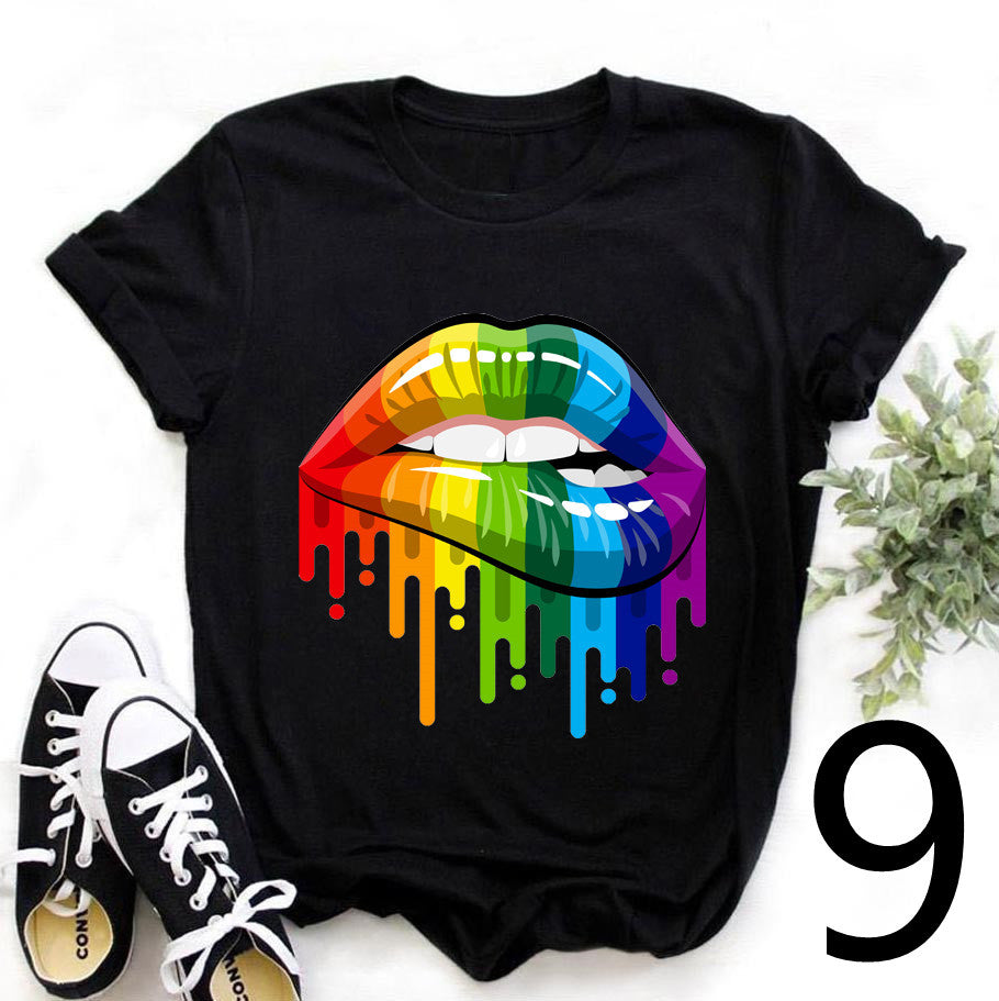 Women's Printed Loose Bottoming Shirt Top