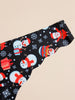 21pcs Seamless Christmas Print Thongs for Women - Soft, Breathable Low-Rise Panties with Scallop Trim