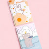 4-Pack A5 Spiral Notebooks with Minimalist Bear and Rabbit Designs, 120 Pages Each, Durable Coil Bound Journals with Lay-Flat 360° Design, Cute Illustrated Writing Notebooks for Students and Journaling