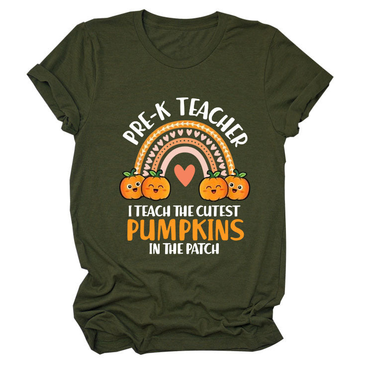 Pumpkin Love Rainbow Halloween Short Sleeve T-Shirt