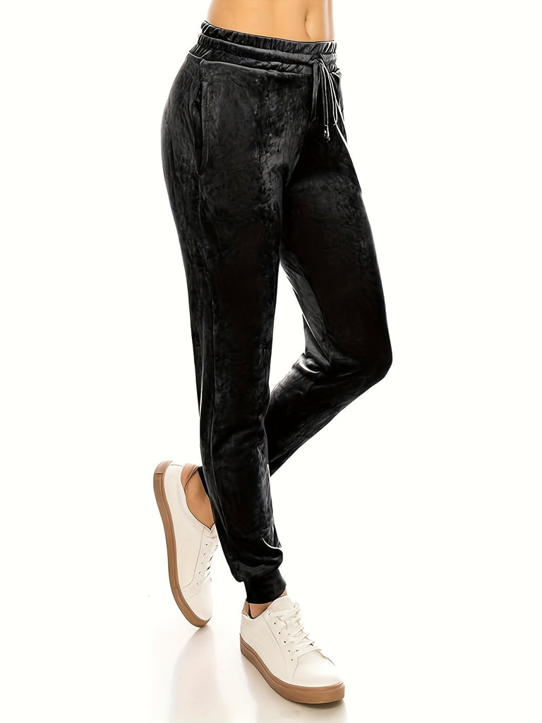 Super Soft Velvet Women's Casual Jogger Leggings for Winter Yoga Pants