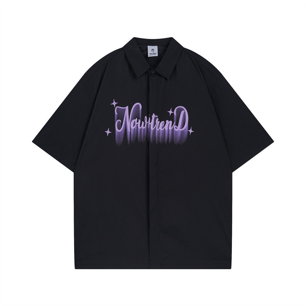High Street Dark Letter Puff Print Short Sleeve