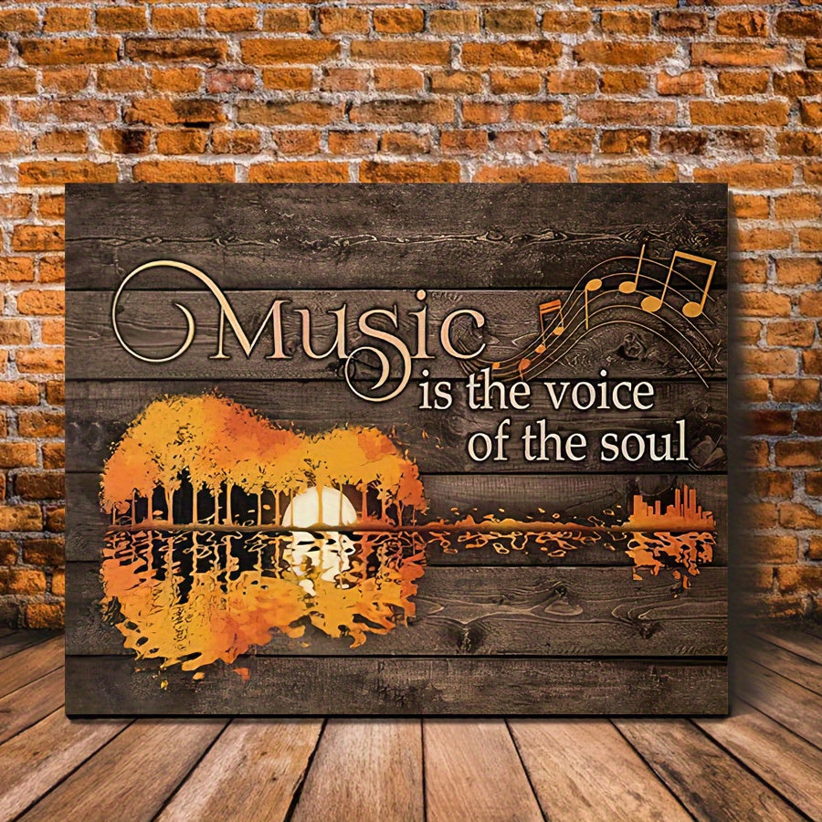 Wooden Framed Canvas Painting - Music enthusiasts, Homeowners, Gift givers - Primary Substance - Suitable for Home Furnishings, Gift Giving, Music Lover