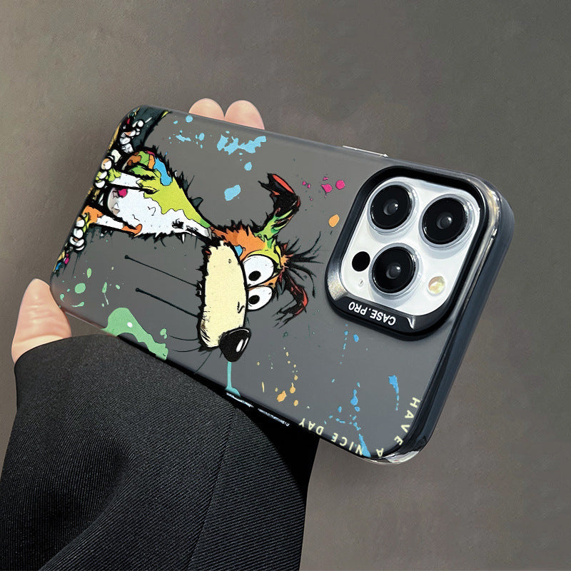 Simple Cartoon Color Silver Phone Case
