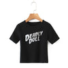 Letter Print Crew Neck Short Sleeve T-Shirt Top