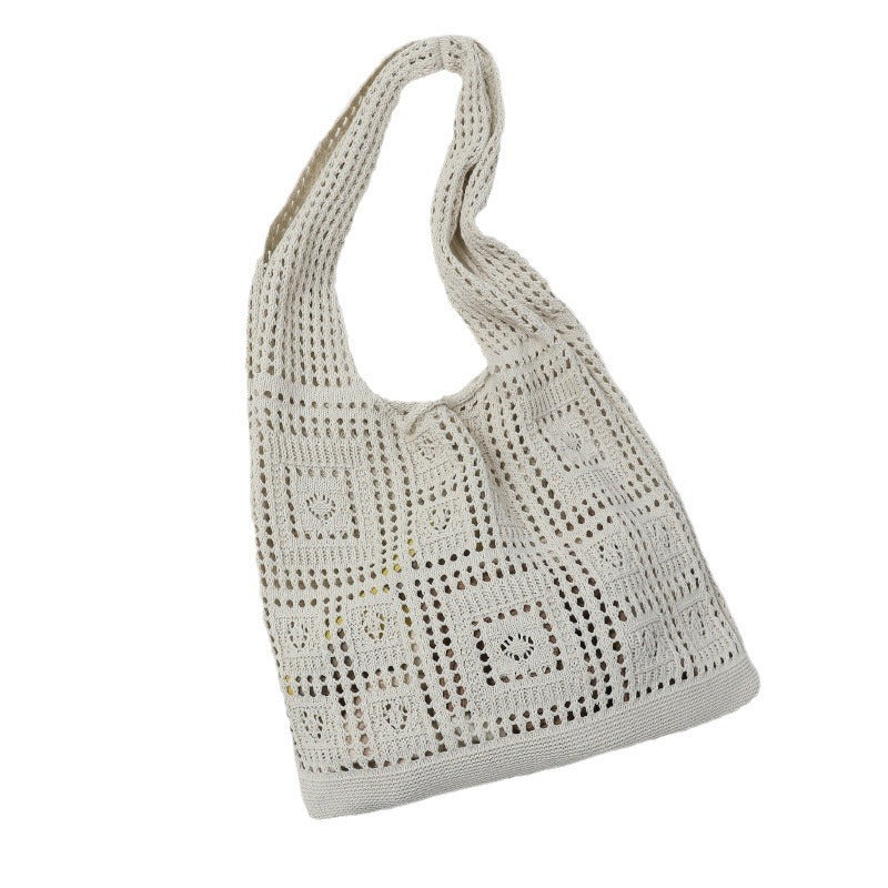 Mesh Hollow Out Simple Woven Bag Girls' Shoulder Bag