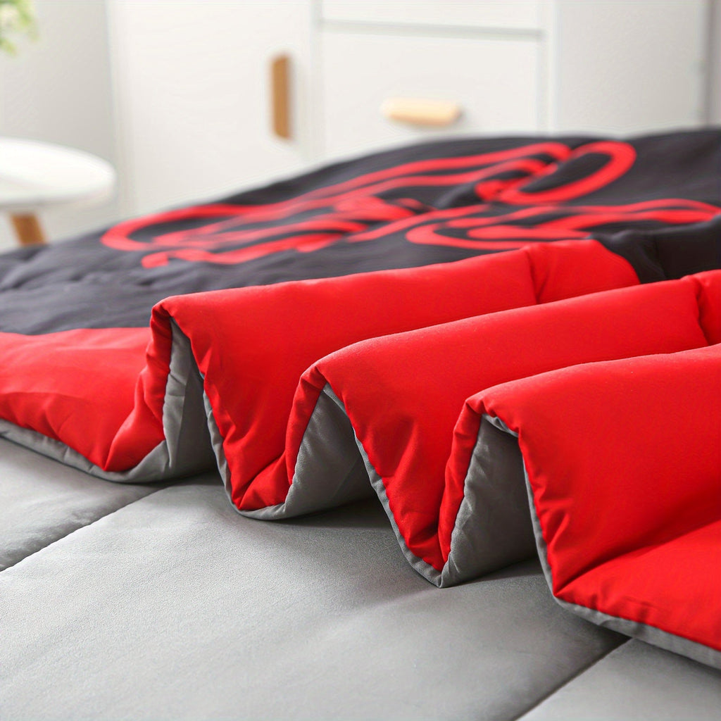4/5Pcs Gamer Comforter Set - Stain Resistant, Ultra Soft Microfiber, Lightweight, 3D Colorful Game Controller Bedding With 100% Polyester Fiber Fill - Twin/Full/Queen Size Bed In A Bag For All Seasons