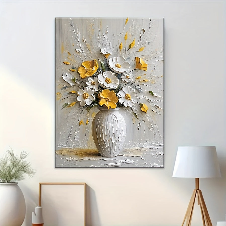 Elegant Flower HD Printing Painting Floral Art Canvas Painting Creamy Wall Painting Suitable for Office, Corridor, Living Room, Bedroom, Bathroom, Room, Coffee Shop, Book Bar Wall Art Decoration Fashion Home Decoration Painting Perfect Gift