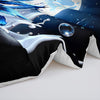 3pcs Modern Fashion Polyester Comforter Set (1*Comforter + 2*Pillowcase, Without Core), Blue Rose Glowing Moon Print Bedding Set, Soft Comfortable And Skin-friendly Comforter For Bedroom, Guest Room.