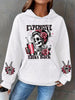 Halloween Skull Print Hoodie, Casual Long Sleeve Kangaroo Pocket Hooded Sweatshirt, Women's Clothing