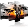 Sunset Elephant Full Diamond Five-piece Diamond Painting DIY Cross Stick-on Crystals Home Decoration