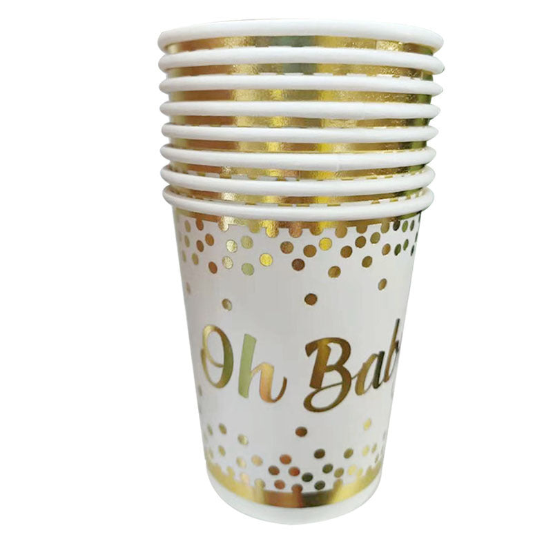 oh baby baby theme paper cup paper plate