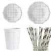 Octagonal Hot Stamping Silver Rose Gold Paper Party Tableware