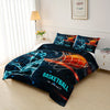 Sports Comforter Sets - Basketball Comforter Set With Blue And Black Bedding, All Season Bedroom Duvet - 1 Comforter With 2 Pillowcases