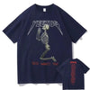 High Street Skull Money Printing Oversized Pattern  Gothic Cotton T-shirt Harajuku Couple Y2g Shirt Short Sleeve
