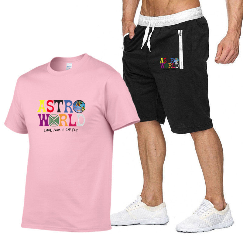 Cotton T-shirt fashion print short sleeve