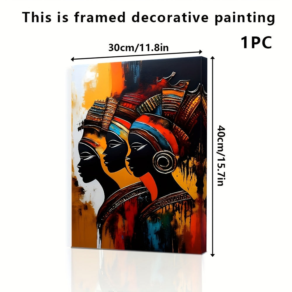 1pc, Framed, Abstract Black People Wall Art, Black People Canvas Print Painting, Modern Art, For Living Room Bedroom Hallway Wall Decoration, 11.8*15.7 Inches, Ready To Hang