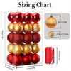 1pc 30pcs Stunning 60mm Christmas Baubles! Shatterproof Ornaments. Gorgeous Red & Gold. Perfect for Christmas Tree & Holiday Party. Hanging Strings Included.