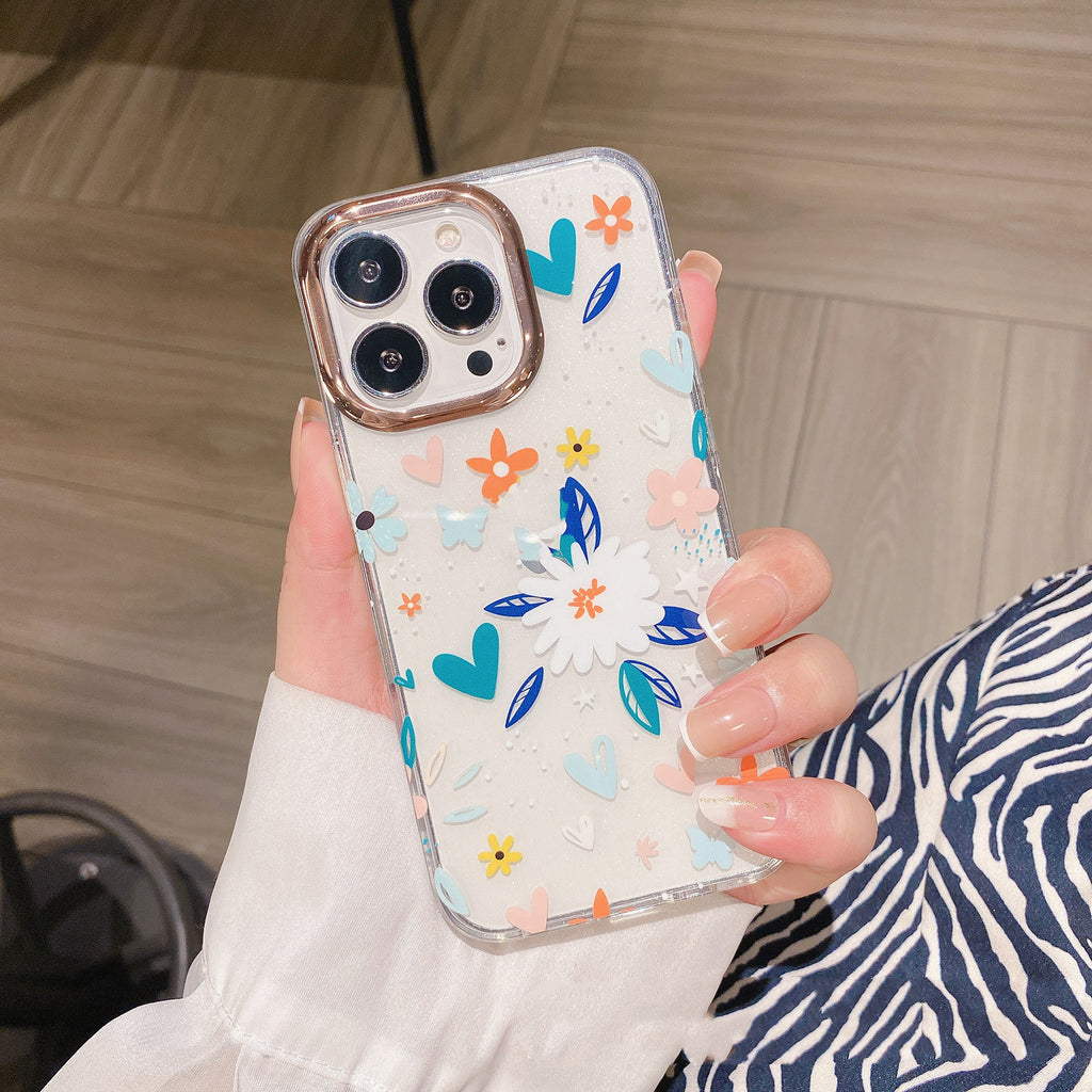 Transparent Flower Double-sided Laminated Phone Case